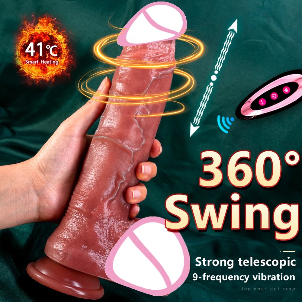 Huge Big Soft Vibrator Heating Realistic Dildo for Woman Men Wireless Telescopic Big Dick Masturbator Penis G Spot Sex Toys