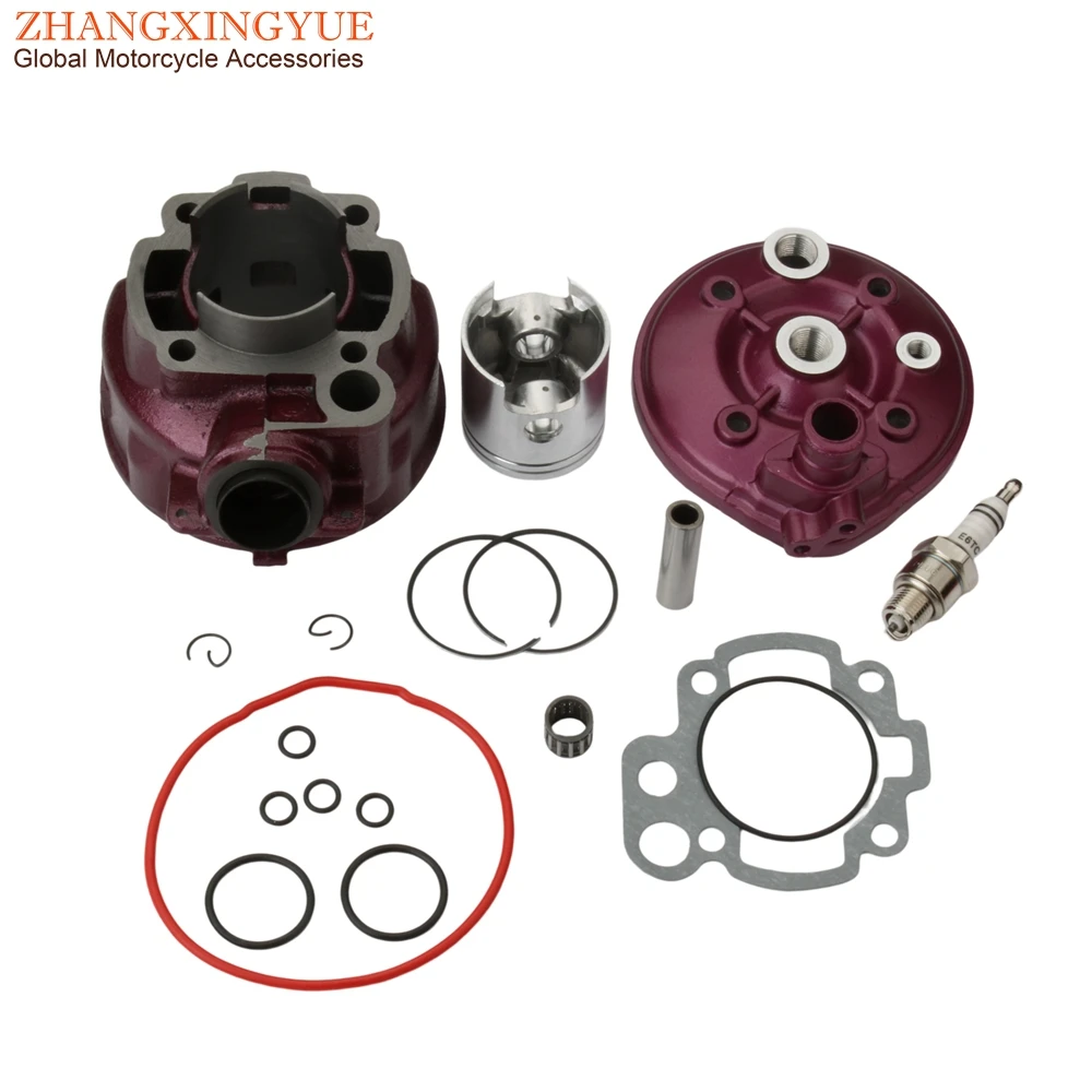 Motorcycle 49mm 90cc Big Bore Cylinder Kit & Head For MBK TZR 50 X-Power R X-Limit SM 50cc LC 2T AM6 Minarelli Engine