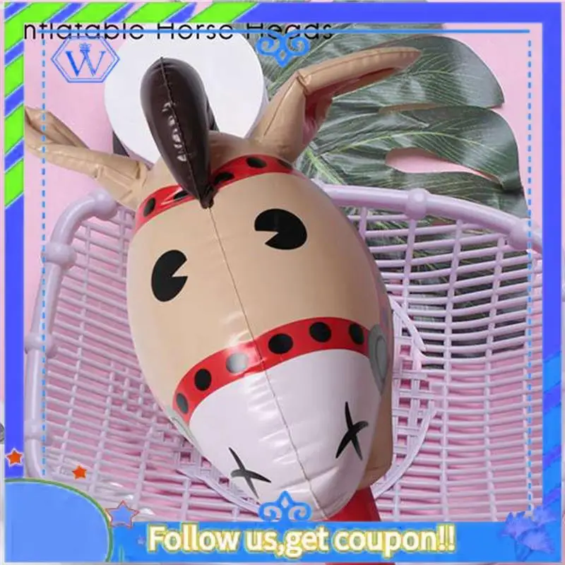 

Easy To Use Inflatable PVC Horse Head Sticks 9PCS Set, Cowgirl-Themed Outdoor Toys, Educational Birthday Gifts For Children