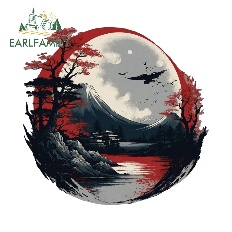EARLFAMILY Japanese Designify Creative Car Stickers Popular Theme Trunk Window Decals Practical Waterproof Motorcycle Decor