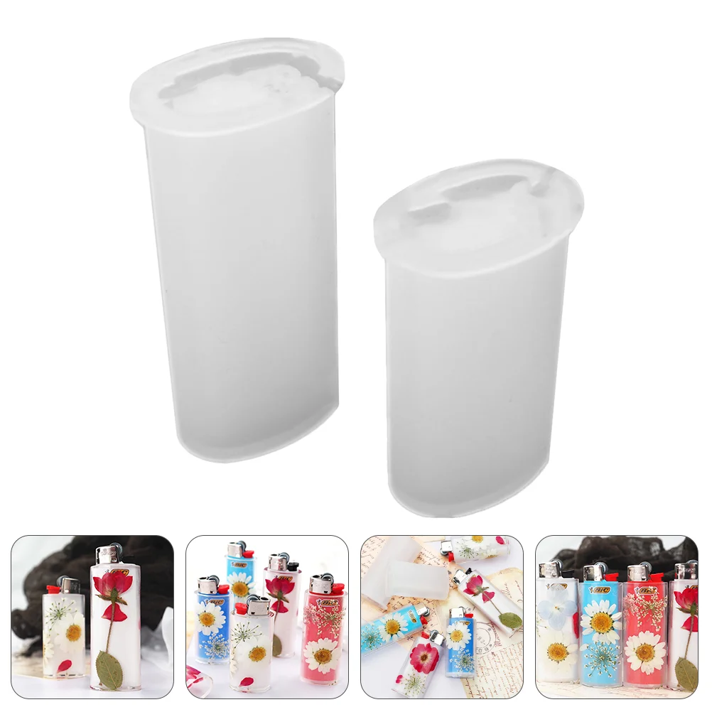 

2 Pcs Container Protective Cover Mold Lighters Epoxy Table Molds Silica Gel Silicone