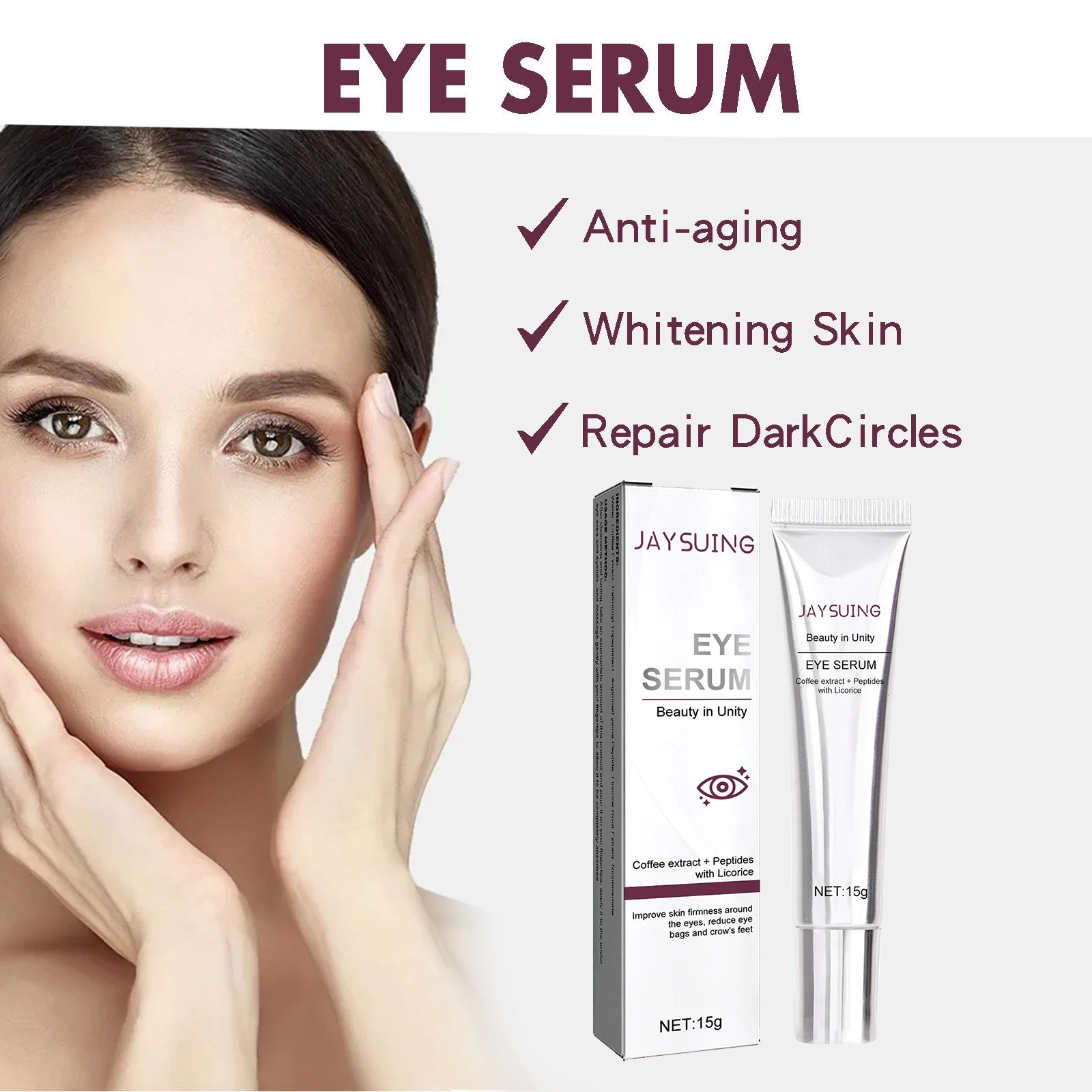 Crème pour les yeux hydratante instantanée, éclaircissante pour la peau, anti-poches, décoloration, ligne fine, sac pour les yeux, élimine les cernes, sérum nourrissant pour les yeux