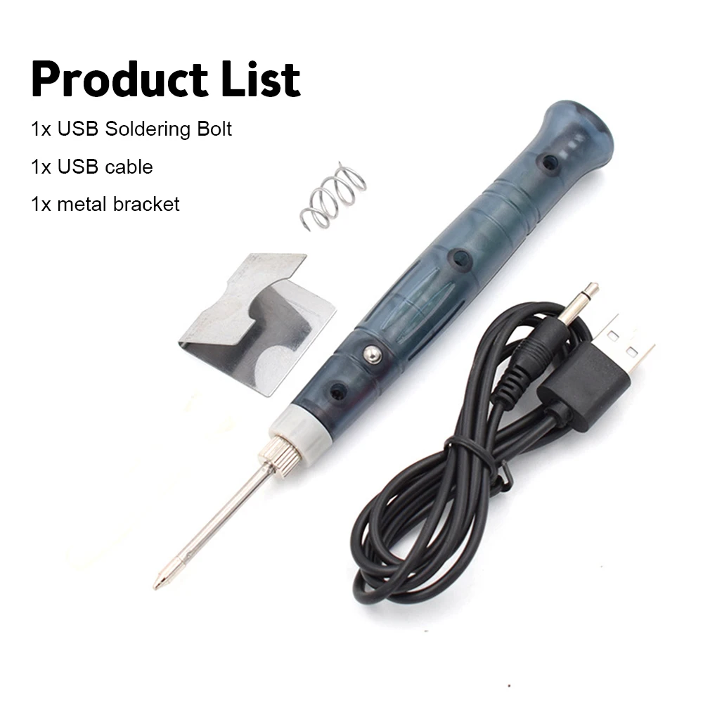 5V 8W USB Soldering Iron Mini Portable Professional Pen Soldering Iron Station Tip Indicator Powered Kit Tools with Fast Heating