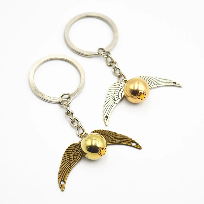 Golden Snitch Keychains Cute Cartoon Magic School of Witchcraft and Wizardry Hogwarts Hermiones Pendant Accessories