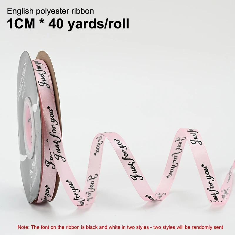 

Flower Bouquet Packaging Ribbon 10mm Hand Made English Letter Ribbon Gift Bouquet Decoration Package 40 Yards