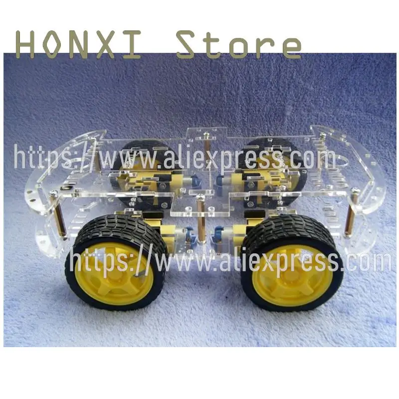 1PCS Smart car chassis 4 wd 4 wheel drive strong chronological magneto belt encoder speed tracing