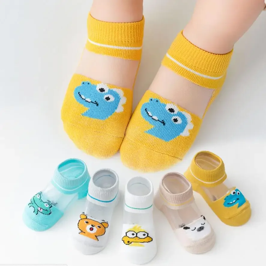 Animal Kids Socks 5 Pairs/Lot 0-5Yrs Baby Socks Summer Mesh Cotton Cartoon Girls Cute Newborn Boy Toddler Socks Baby Accessories
