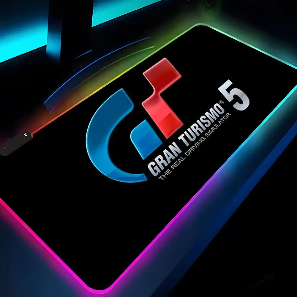 

G-Gran-Turismo Mouse Pad Rgb Xxl Laptop Mat Gaming Mousepad Backlit Keyboard Gamer Girl Table Pads Desk