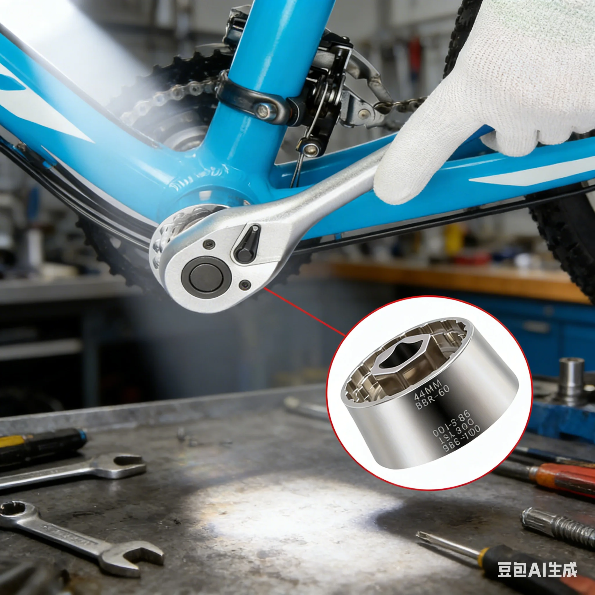 

5-in-1 Bicycle Bottom Bracket Remover For 44mm R60 BB-9100 DUB16T FSA386 Socket Bike Bottom Bracket Bearing Removal Tool