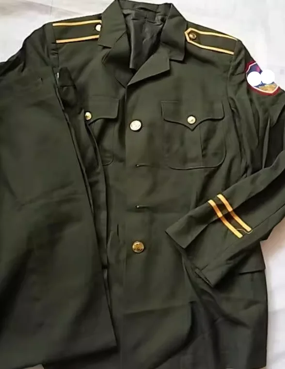 Cinese 89 Uniforme Poliziotto Vintage Green Man Primavera Include Giacca Pantaloni