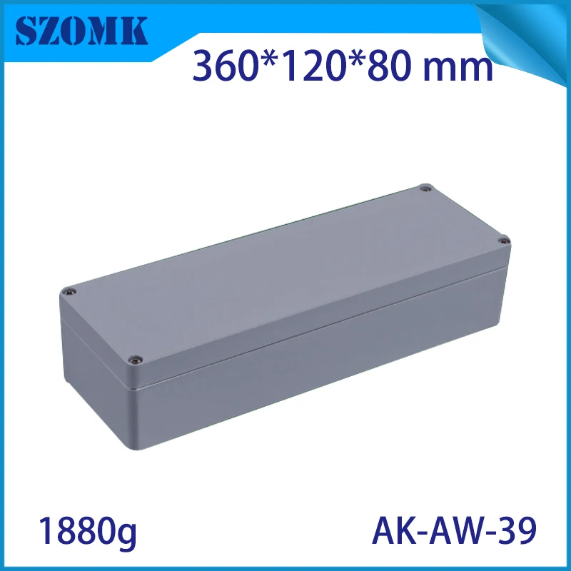 Aluminum Die Cast Waterproof Junction Box for Electronics PCB Board Design Diy Instrument Project Case Enclosure for 360x120x80M