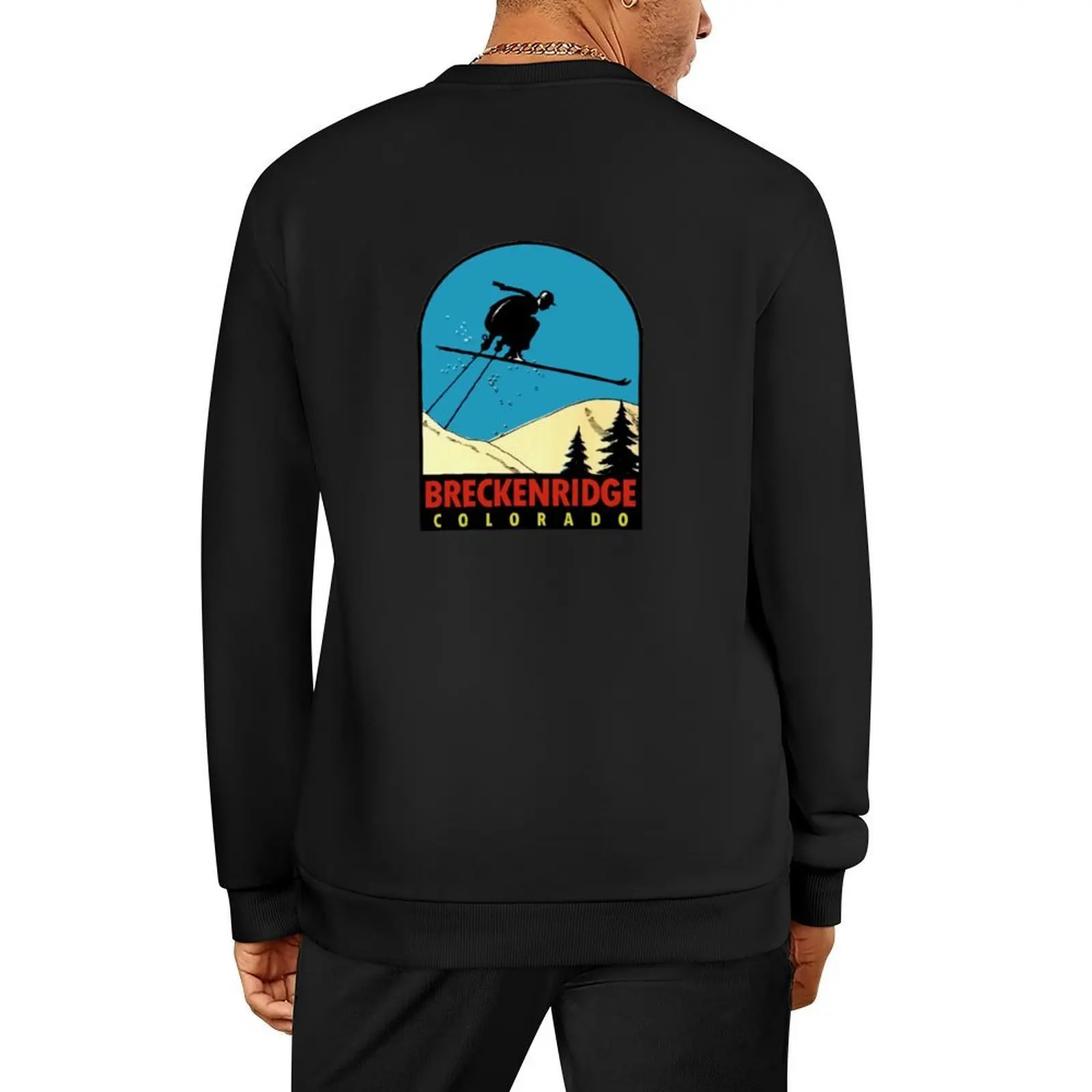 

Breckenridge Colorado Vintage Ski Decal Pullover graphic t shirts men male clothes mens clothes anime clothes hooded sweatshirt