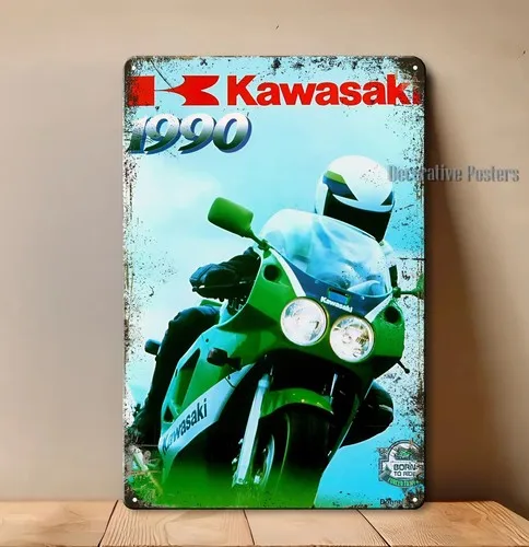 

Металлический плакат для мотоцикла 1990 года — жестяная вывеска, размер: 20x30 см (8x12 дюймов), алюминий