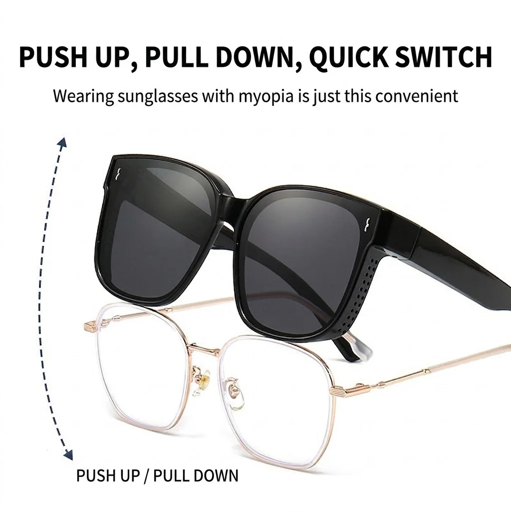 Men Women Polarized TR90 Cover Sunglasses Over Glasses Lightweight Comfortable Wear Beach Vacation Outdoor Eyewear Durable Frame - view 2