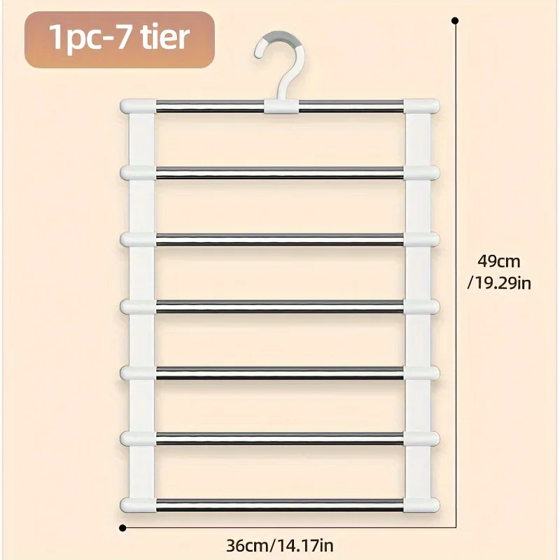 1 stks Cloud Ladder Zeven Laag Broekrek Multifunctionele Multi-layer Broek Hanger Thuis Broek Clip Garderobe Opslag Artefact