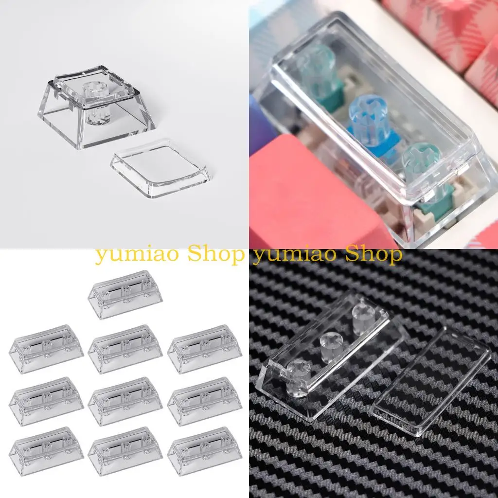 587B Translucently Keycaps Original Height Design Seamlessly Fit Mechanical Keyboards Smooth Surfaces 10pcs 1U/2U