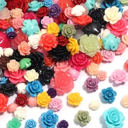 10pcs/lot 6 8 10 12 15mm Colored Resin Beads Imitating Coral Flower Charm Loose Beads For DIY Handmade Fashion Bracelet Necklace