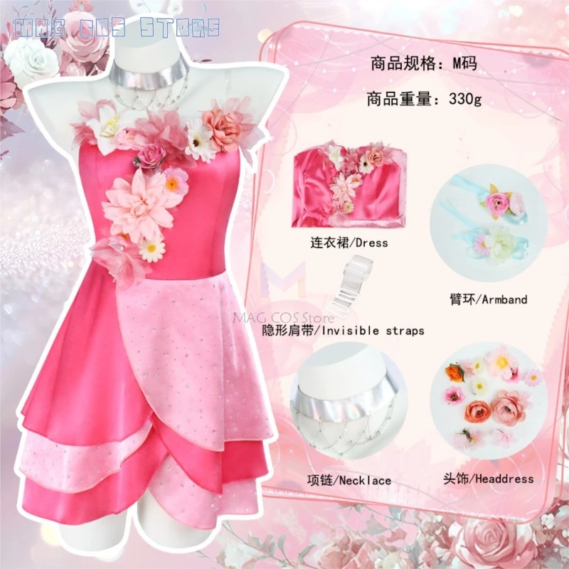 Halloween Costume Halloween Cartoon s9 Princess Flora Cosplay Pink Dress Skirt Elf Girls Costume Roleplay Fairy Anime Cosplay view 2