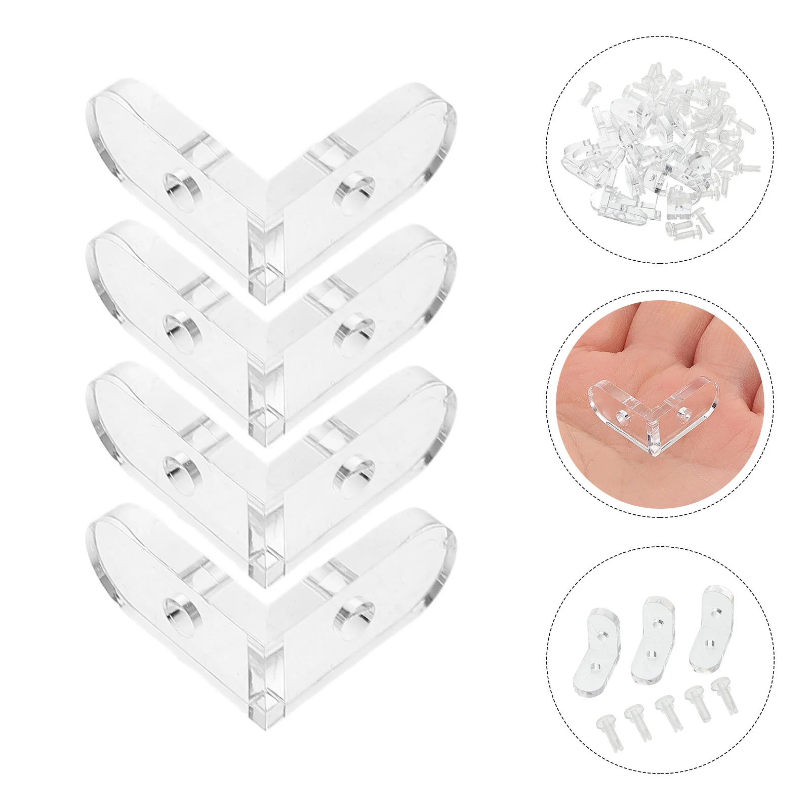 Picture 4: 15Pcs Acrylic Corner Connectors Transparent Fixed Buckle Clear Angle Brackets for Display Boxes Acrylic Corner Braces