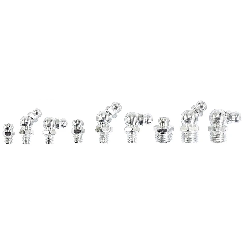 Imagem -04 - Aço Zerk Graxa Nipple Fittings Sortimento Kit em Linha Reta 90 Graus 45 Graus Angular m6 m8 M10 230 Peças de