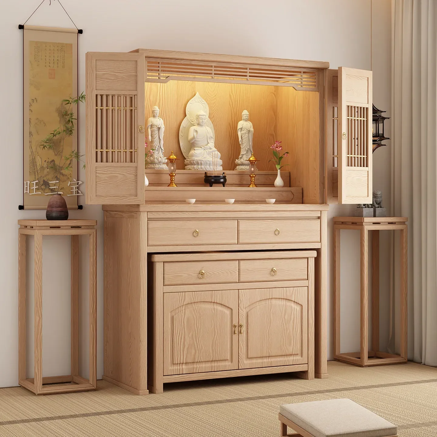 d1 shrine offering table, household cabinet offering table, shrine offering new Chinese vertical cabinet