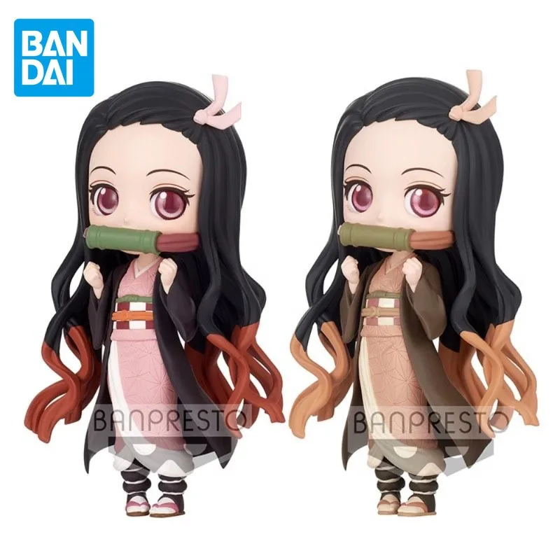 BANDAI Genuine Demon Slayer Anime Figure Kamado Nezuko Q posket Action Figure Toys For Boys Girls Kids Christmas Gift Model