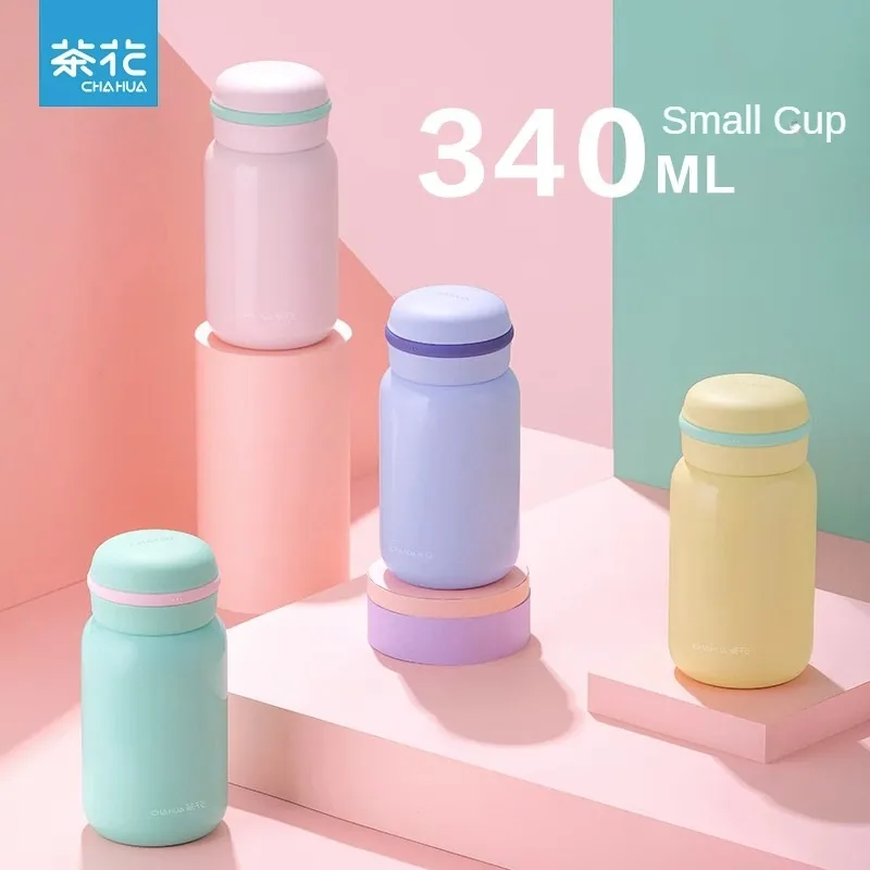 

CHAHUA 340ml Macaron Stainless Steel Thermos Cup Portable Sports Water Cup Anti Drop Heat Resistant Outdoor Camping Water Bottle