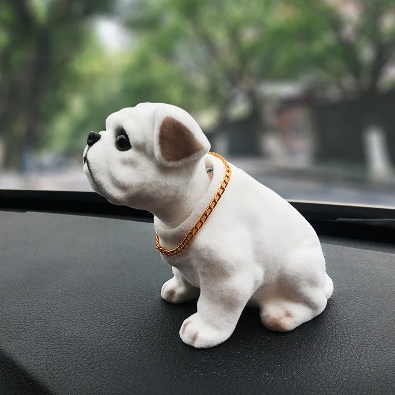 Doll Nodding Dog Shaking  Resin Simulation Car Dog Toy Dashboard Decoration Car Ornament Cute Car Accessories Girls Women