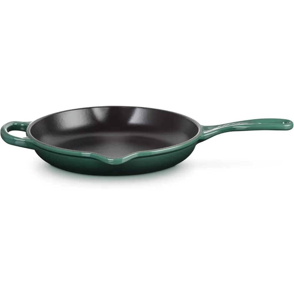 مقلاة من الحديد الزهر بمقبض مميز، 9 بوصة، لون الخرشوف، مثالية للطهي والخبز، متينة وتحافظ على الحرارة #3