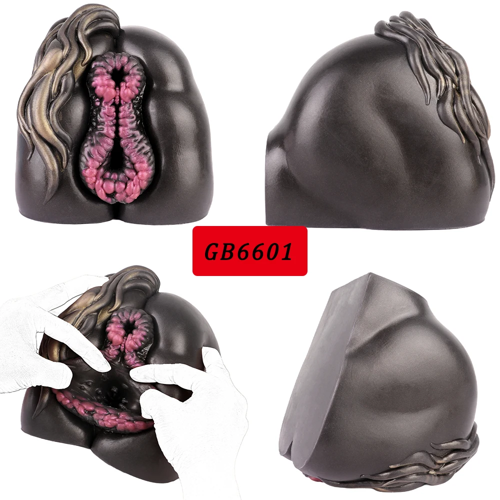 GEEBA 6601 Realistyczny Masturbator Silikonowy w Kształcie Końskiego Tyłka, Fantazyjny, z Podwójnym Kanałem, Zabawka Erotyczna dla Dorosłych