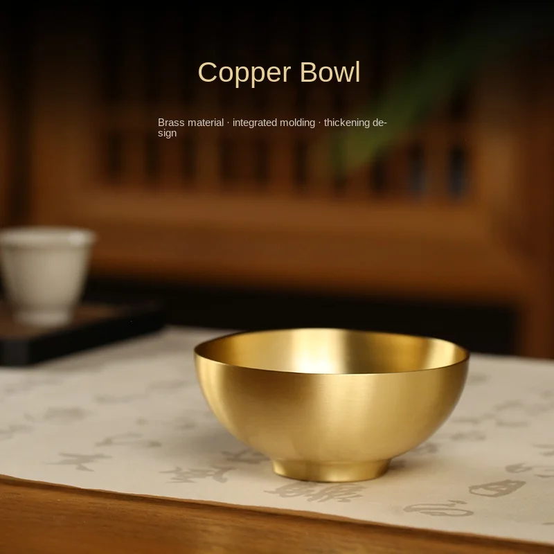 

Water supply bowl, smooth brass, household Buddha hall, Buddha front water supply copper bowl, gold rice bowl, home decoration w