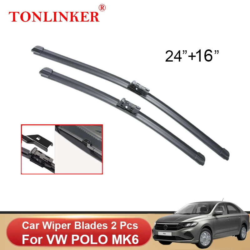 

TONLINKER Wiper Blades For Volkswagen VW POLO MK6 CK Sedan 2020 2021 2022 Car Accessories Front Windscreen Wiper Blade Brushes