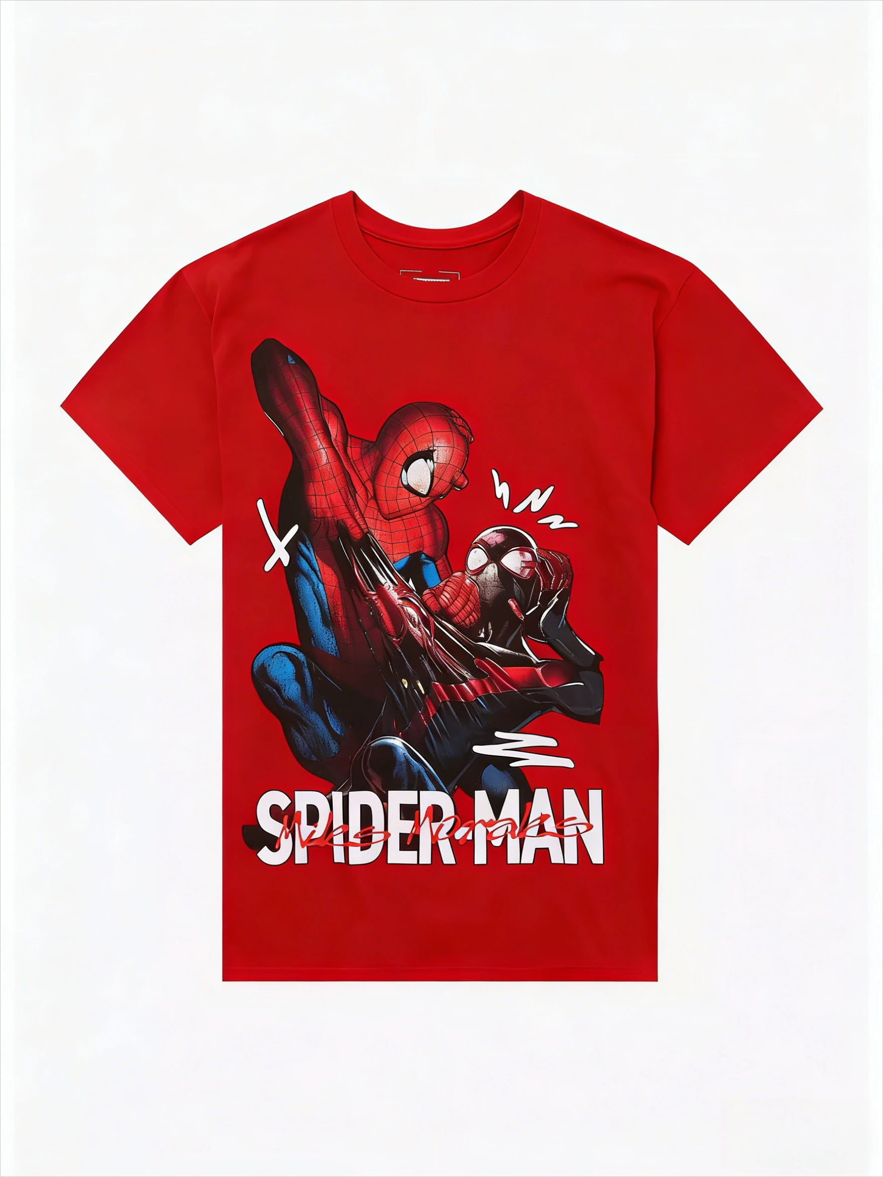 تي شيرت مارفل 2026 موضة جديدة مارفل سبايدر مان مايلز كوميك طباعة موضة عالية الجودة للجنسين بأكمام قصيرة كاجوال مقاس كبير