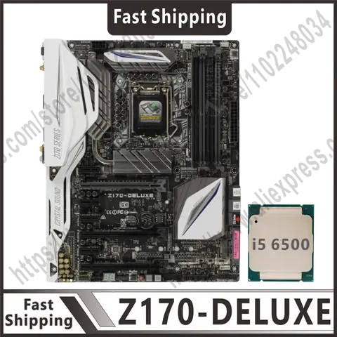 1151 Z170-DELUXE Set di schede madri dotato di CPU Core i5 6500 Z170 PCI-E 3.0 8 × SATA III HDMI M.2 ATX