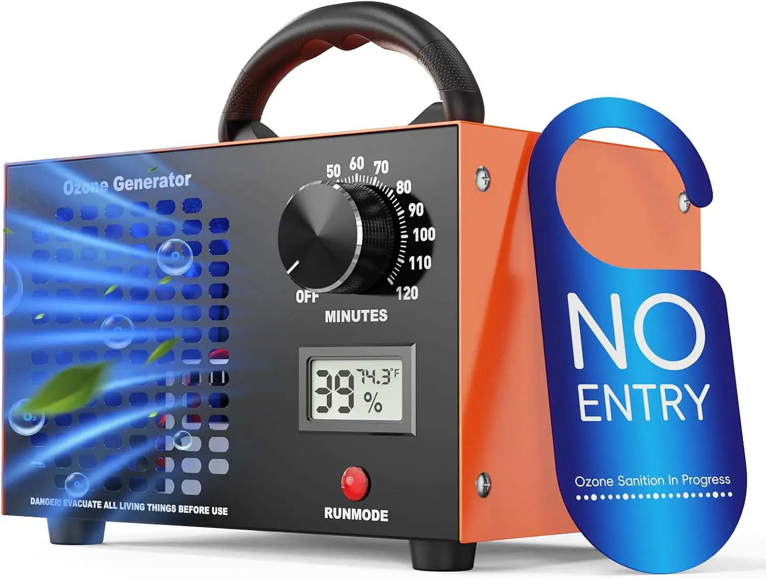 High Output Ozone Generator with Timer & Display - Covers 5000 Sq.Ft for Large Spaces, Cars, Homes