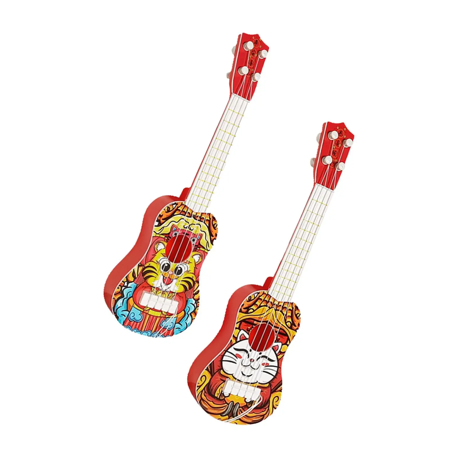 Simulation Ukulele Toy Acoustic Toy Early Educational ,4 Strings Developmental Cartoon for Children