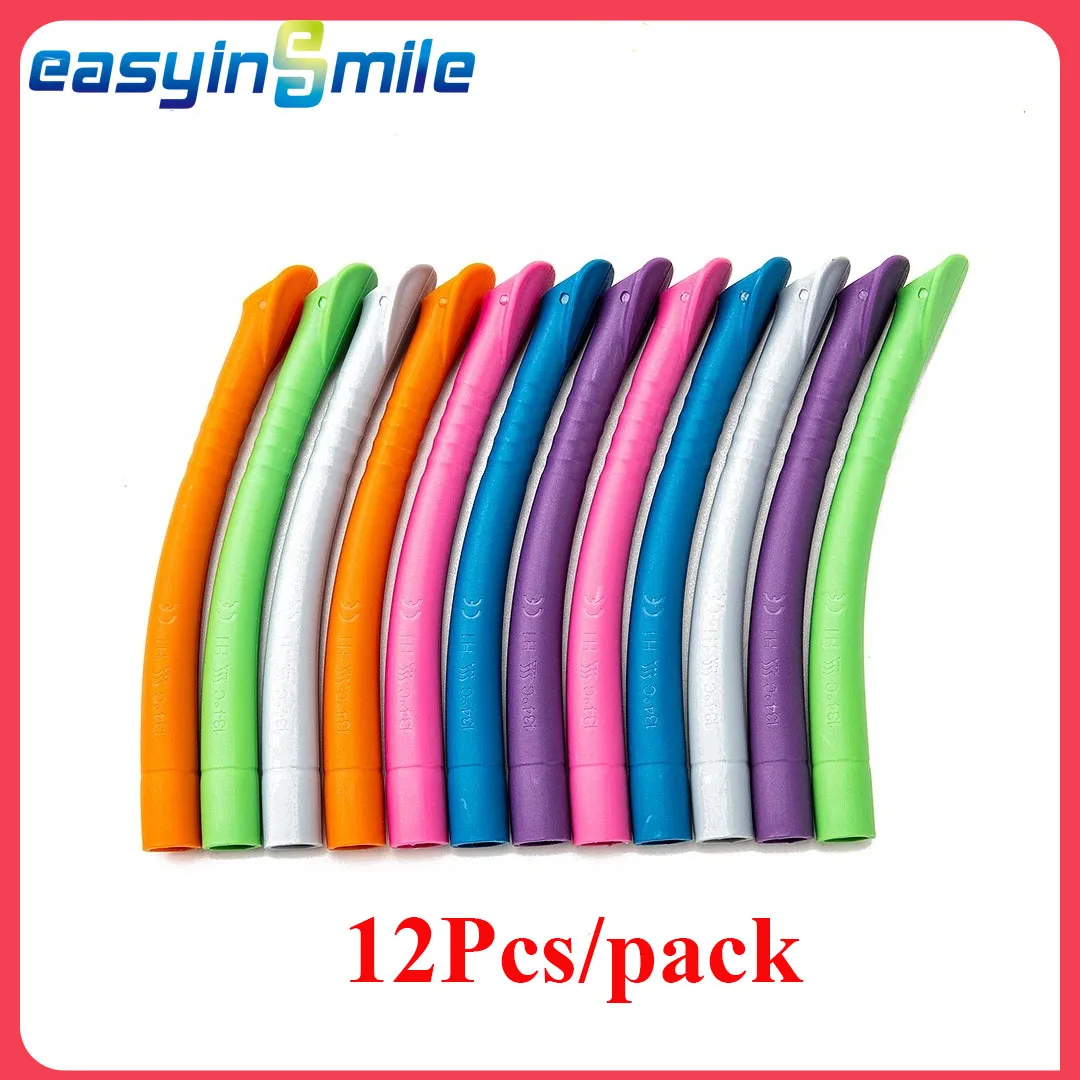 12pcs Dental Saliva Ejector Strong Suction Tips Duckbill Evacuation Tips Aspirator Suction Tube for Children Autoclavable