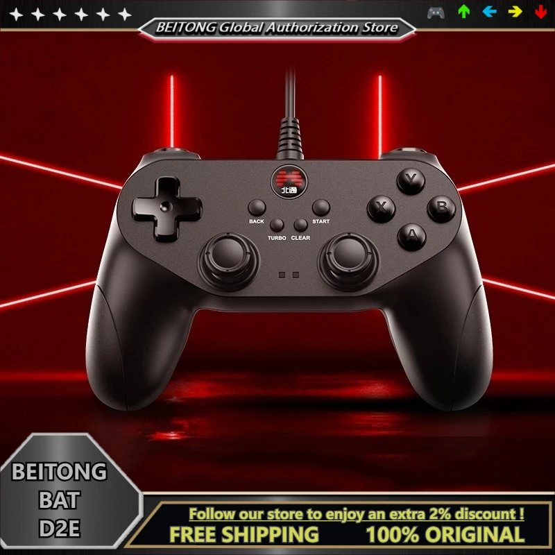 

BEITONG Bet 2 Wired USB Game Controller 2M Wired Gamepad Joystick for PC Android TV Box Dual Vibration Plug and Play