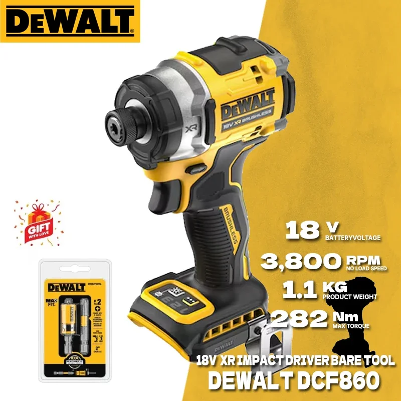 

DEWALT DCF860N 18V XR Rechargeable Multifunctional 282Nm TORQUE Brushless MOTOR Premium Impact Driver Power Tools DCF860