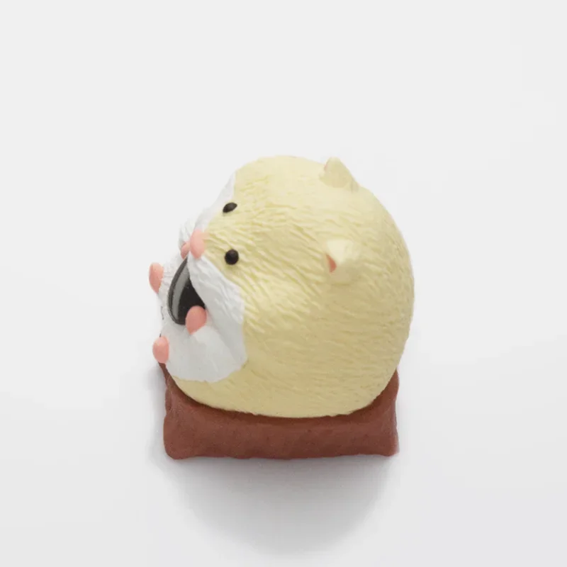 Imagem -03 - Cute Hamster Keycap para Teclado Mecânico 3d Resin Keycap Keycap Personalizado dos Desenhos Animados Design Original Presente de Acessórios Personalizados Cinza