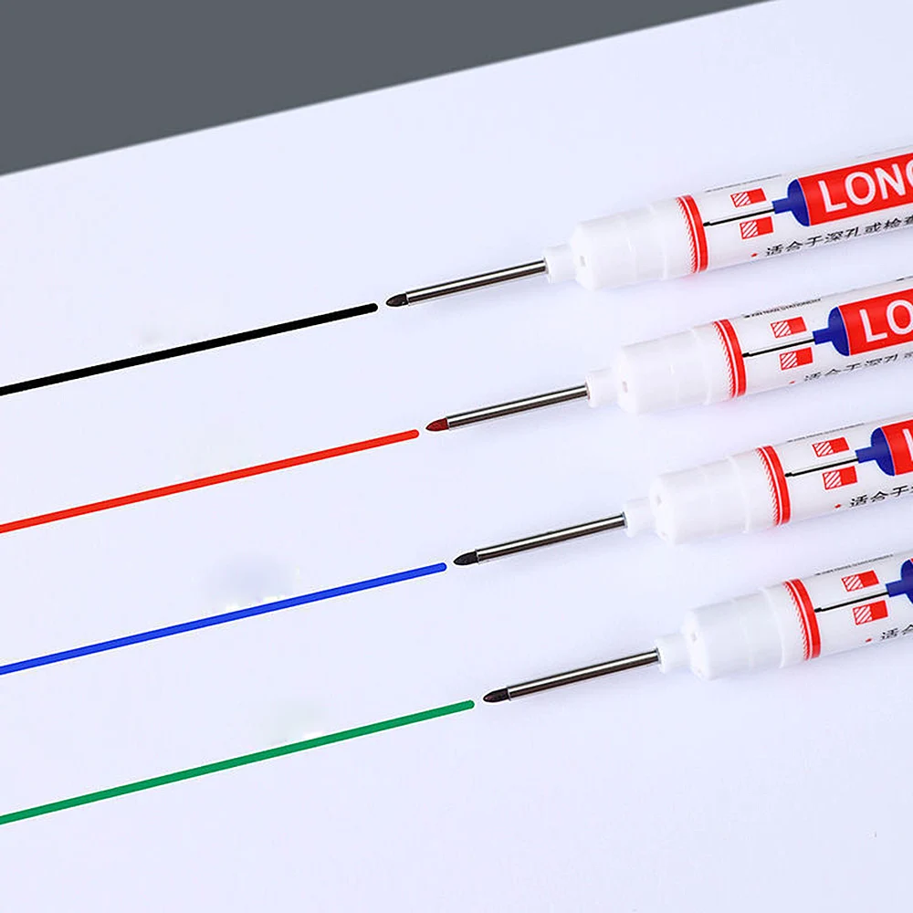 6 個 20 ミリメートル深穴ロングニブヘッドマーカー金属穿孔ペン用防水浴室木工装飾多目的