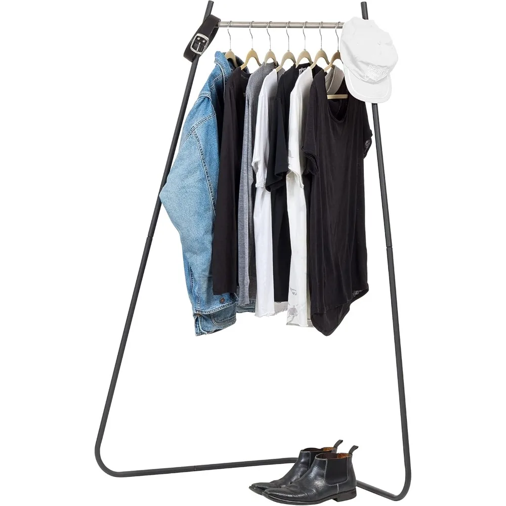 

IRIS USA Stylish Corner Clothes Rack for Hanging Clothes, Easy to Assemble, Freestanding Metal Sturdy Garment Rack, Small Space