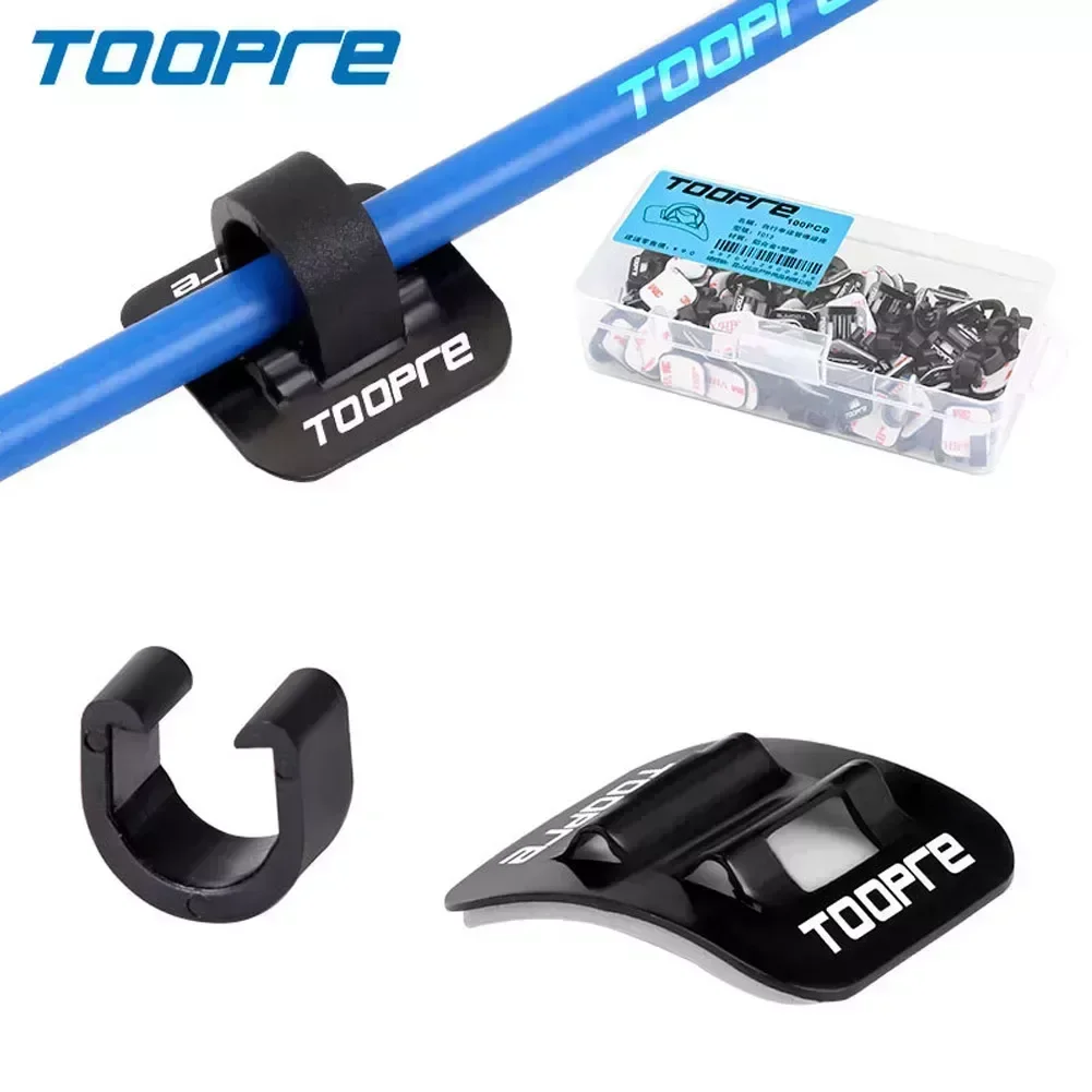SPORTFUNSF 10 Sets Mountain Bike Bicycle Brake Cable Guide Seat Frame Tubing Fixing Clamp C-buckle Cycling Accessories PART