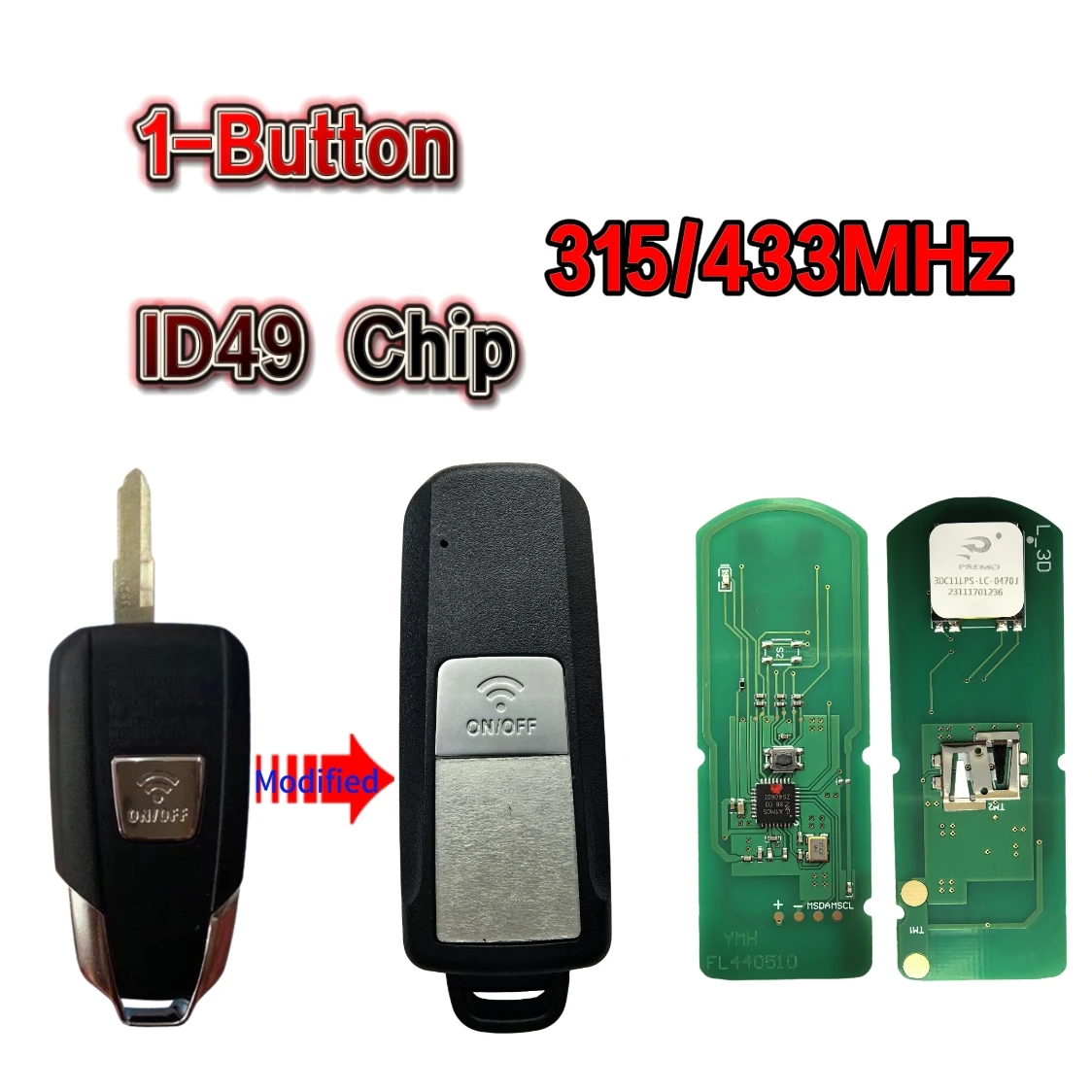 Jingxin 1-Tasten-Fernbedienungsschlüssel für Yamaha Motorrad T-MAX 530/560 TMAX530 TMAX560 2016-2021 ID49 Chip 434/315MHz Smart Key – Detail 2