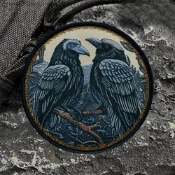 Odin's Crow Tactical Patch on Cloth Military Crows Armband Printed Morale Badge Patches Klett Combat Applique Backpack Stickers