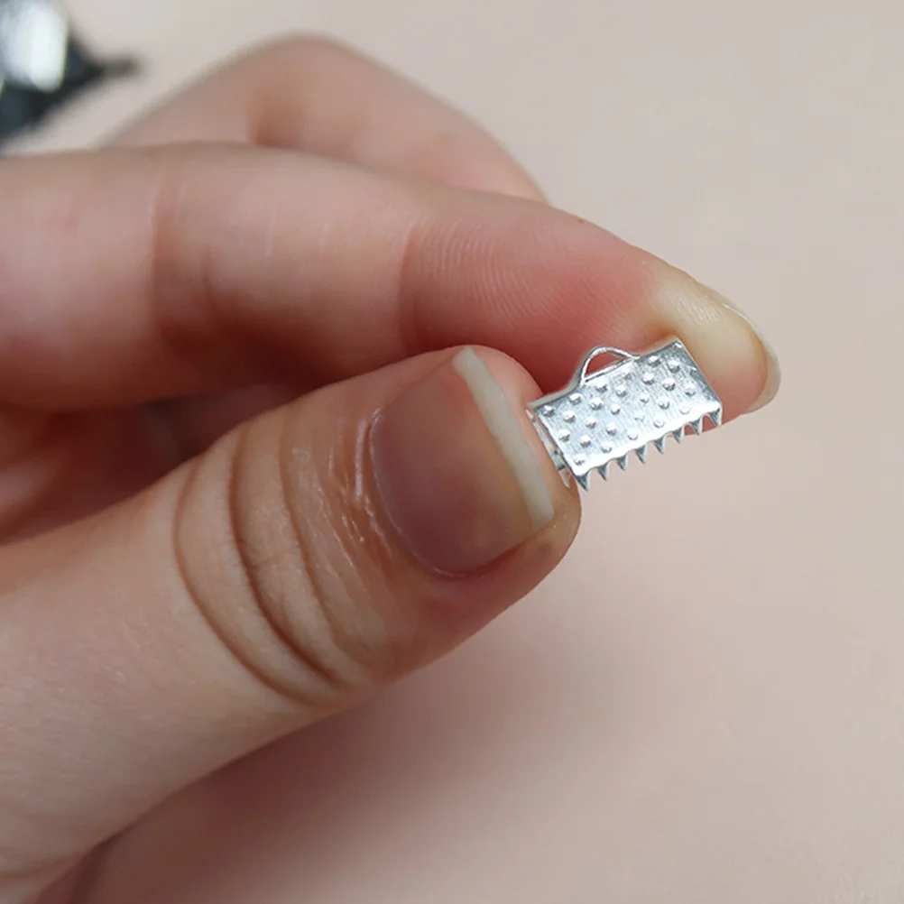 

100pcs 1.6Cm Mazikou Jewelry Findings Plated Ribbon Ends Metal Cord End Crimps For Diy Necklace Bracelet Craft Bookmark Making