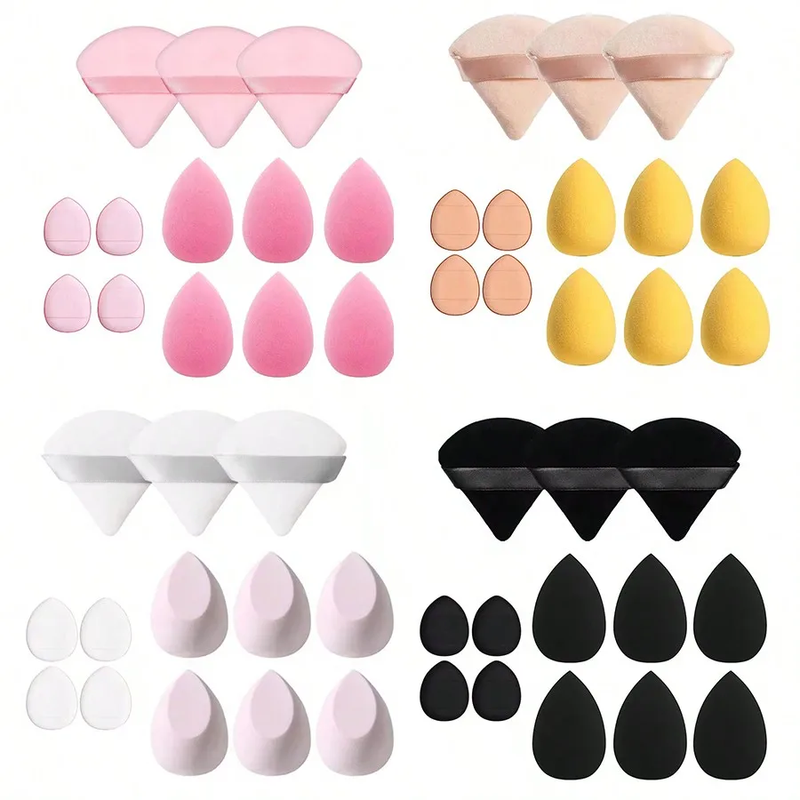 طقم إسفنجة مكياج احترافية مكونة من 13 قطعة - تحديد ثلاثي الأبعاد ومنفخ مخملي | حقيبة سفر مضادة للحساسية بدرجة الصالون #1