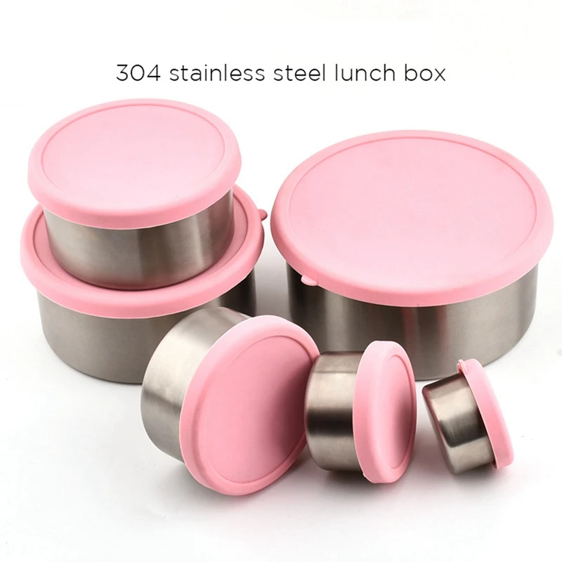 6 шт., герметичный контейнер для закусок, из нержавеющей стали