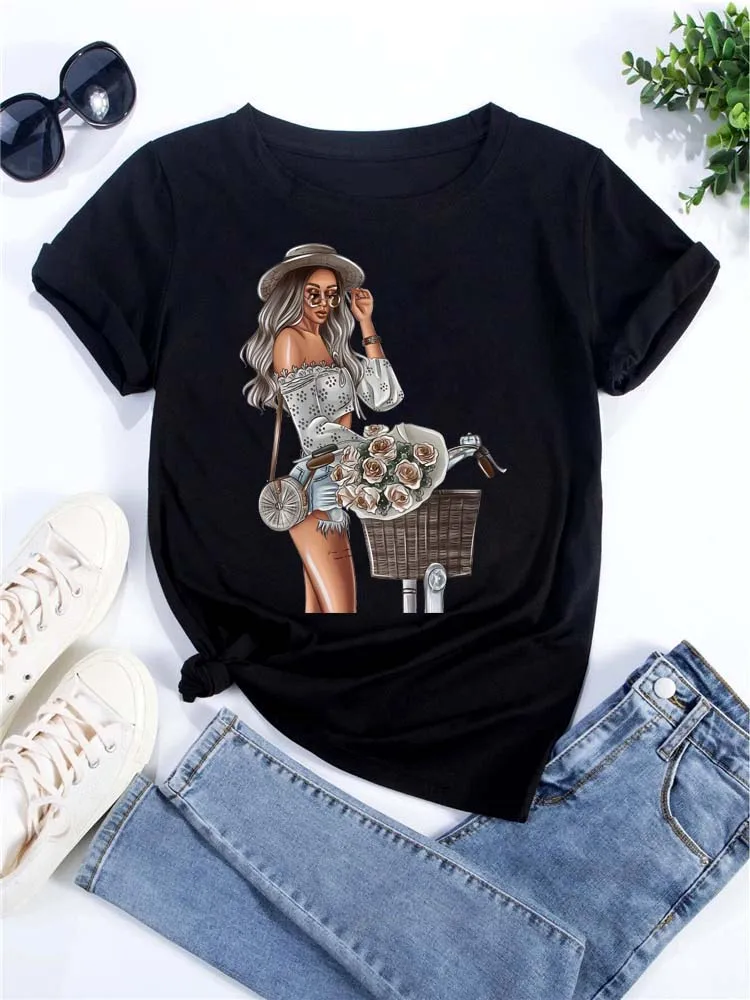 Hot Sales Printed Female Tshirt Women Fashion Graphic Printed T-Shirt Harajuku Streetwear Short Sleeves Female Clothes Tops Tees