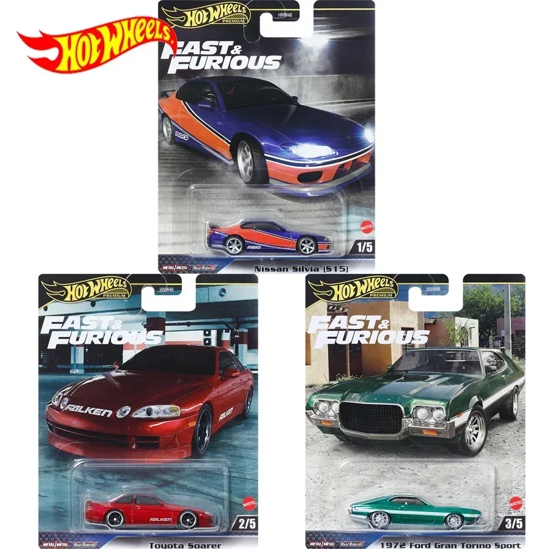 Original Hot Wheels Premium Car Fast & Furious Boy Toy 1/64 Diecast Toyota Soarer Ford Mustang Boss Nissan Ford Gran Torino BMW